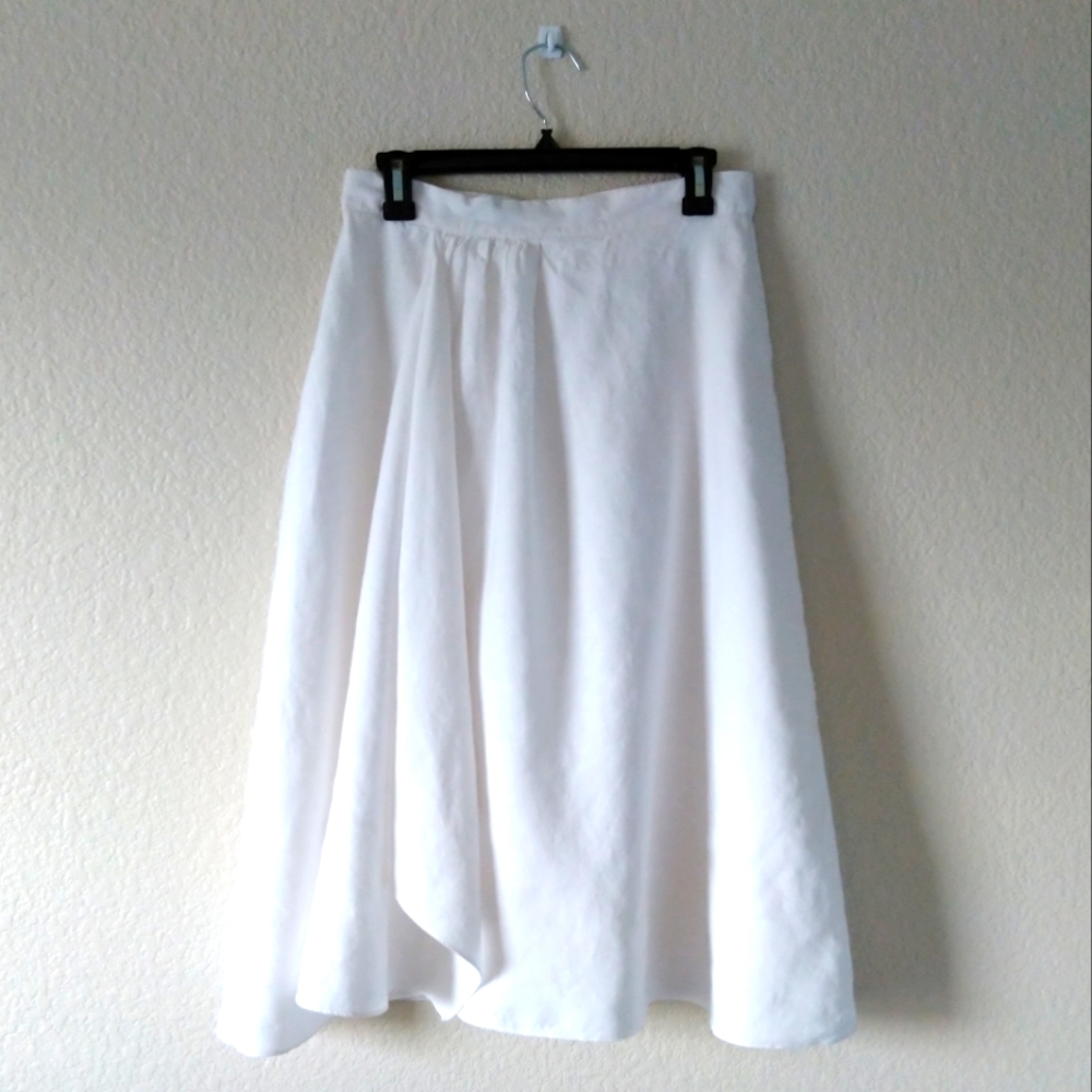 Preston & York White Linen Skirt